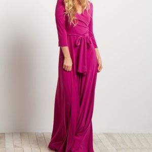 PinkBlush Maxi Maternity/Nursing Wrap Dress